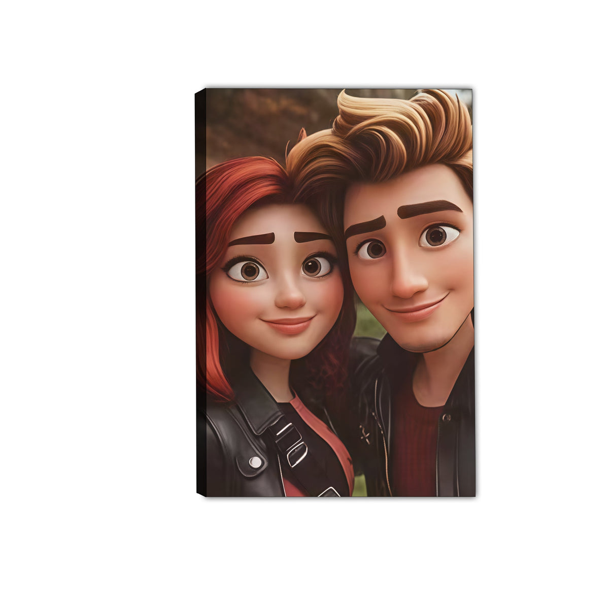 Custom Cartoon Couple Portrait from Photo - Personalized Canvas Art