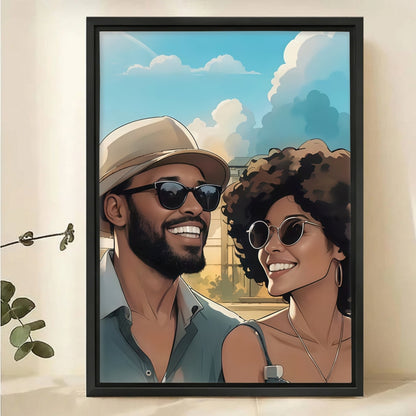 Custom Comic Portrait from Photo - Personalized Cartoon Canvas Art