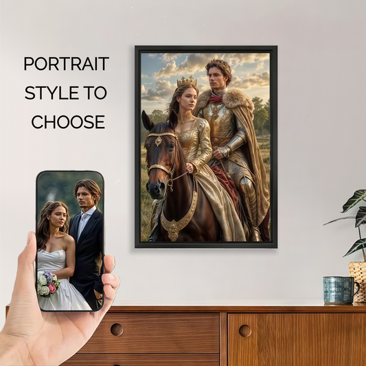 Custom Royal Portrait from Photo - Personalized Medieval Canvas